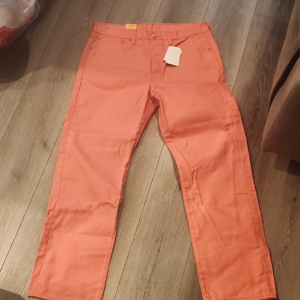 Levi's 501  Raw Unwashed Denim in Bold Salmo